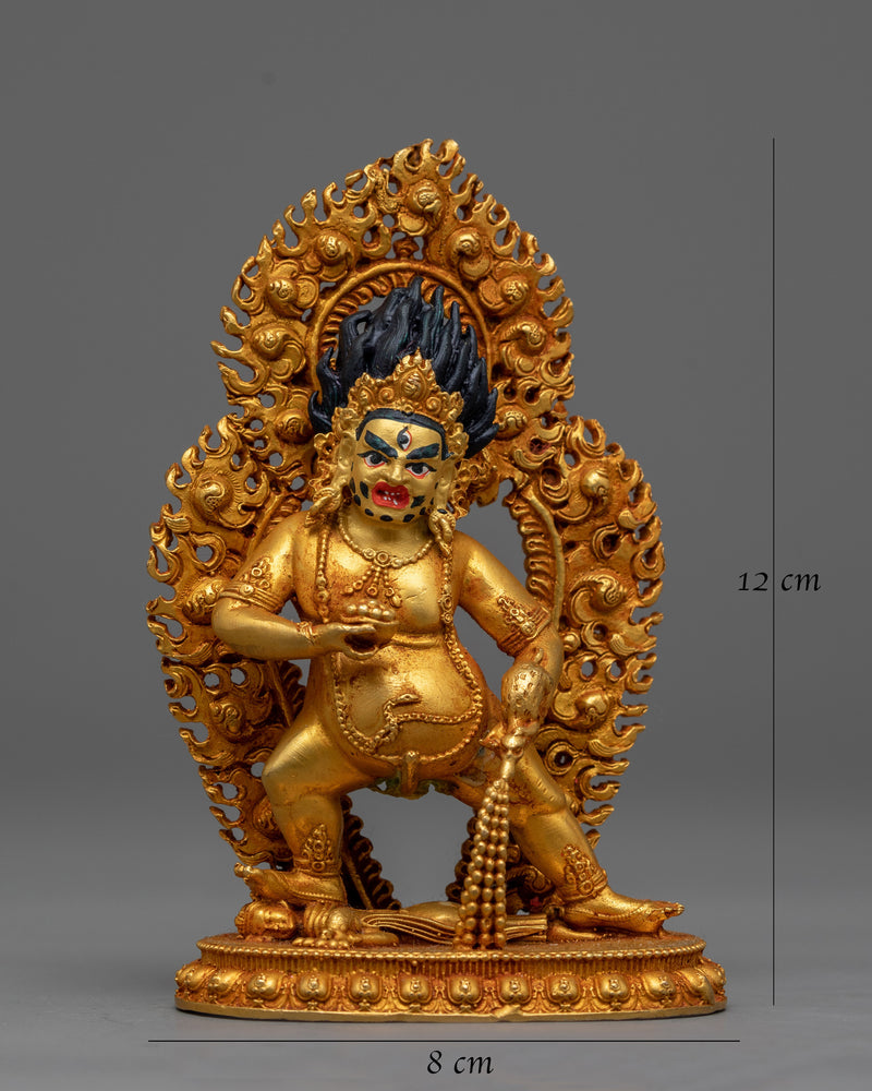 Machine-Made Black Dzambhala Statue | Effortlessly Capturing the Essence of the Iconic Tibetan Deity