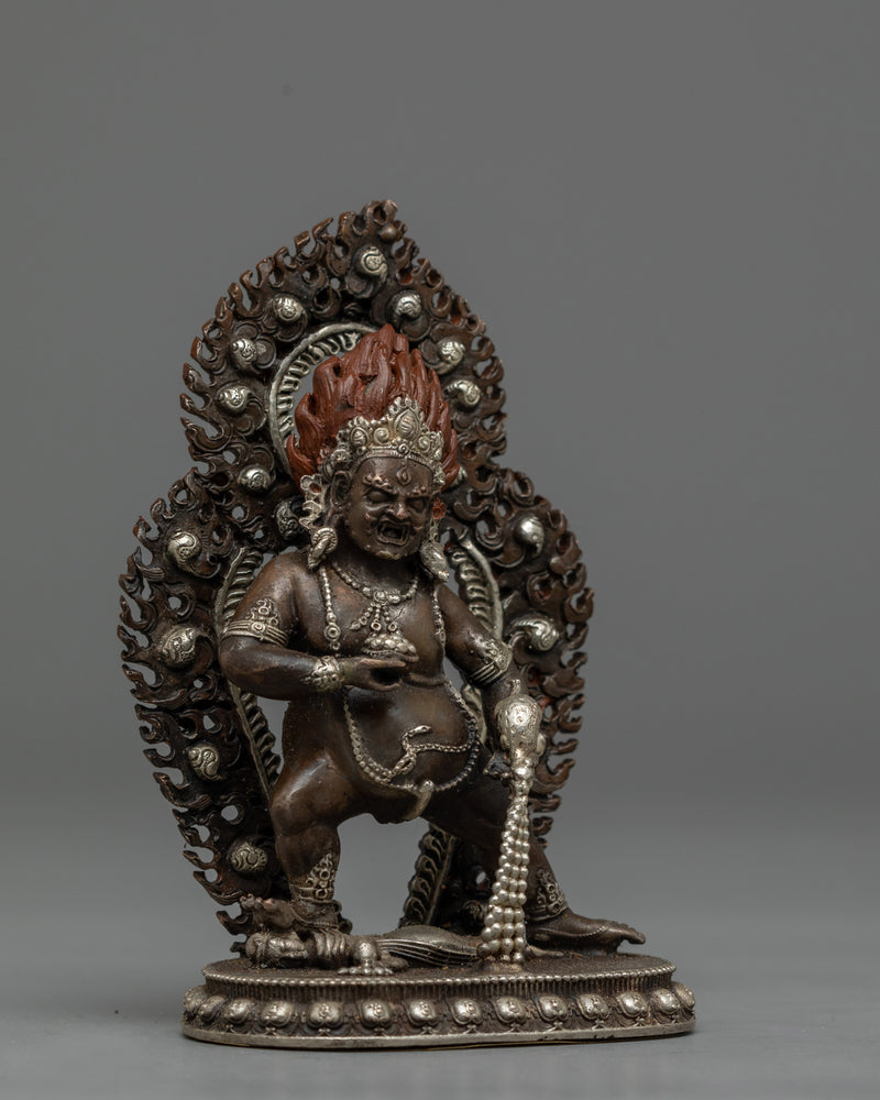 Copper Black Dzambhala Statue | Radiant Symbol of Prosperity in Tibetan Buddhist Tradition