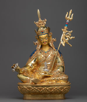 guru-rinpoche-gold gilded sculpture
