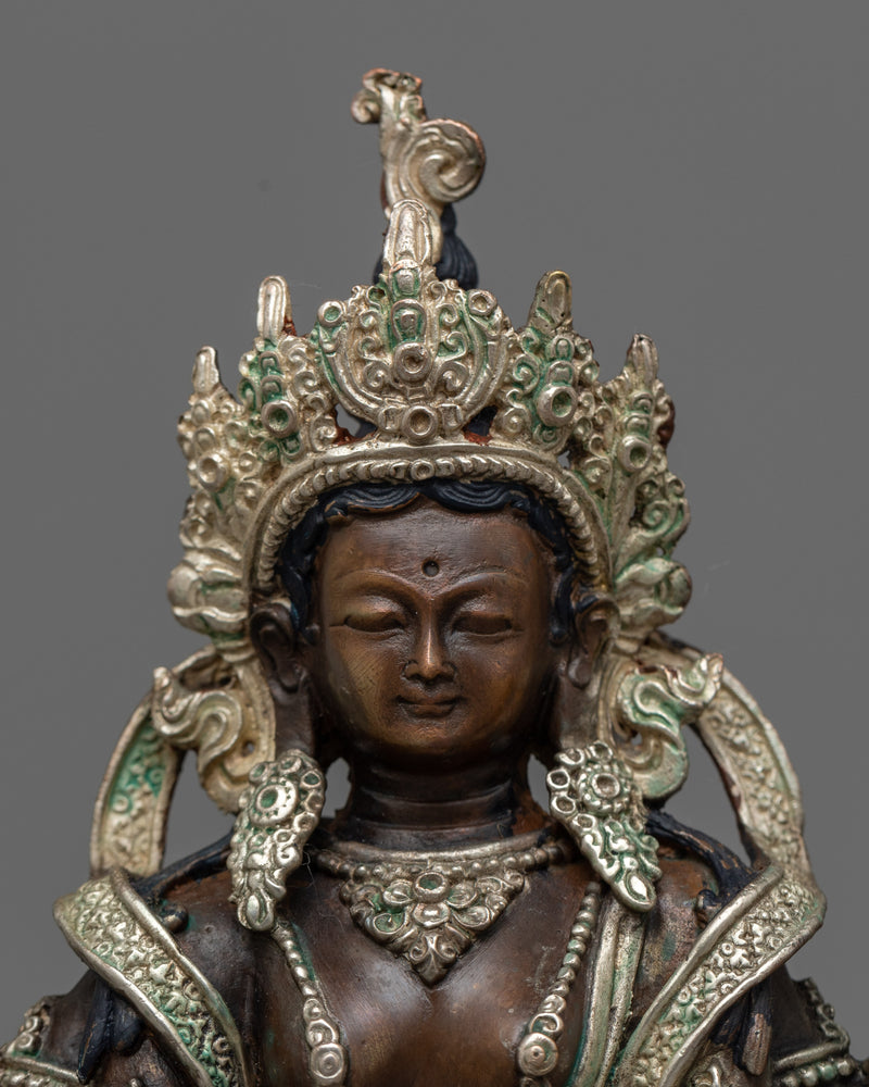 Prajna Paramita Goddess Statue | Silver Electroplated Essence of Wisdom