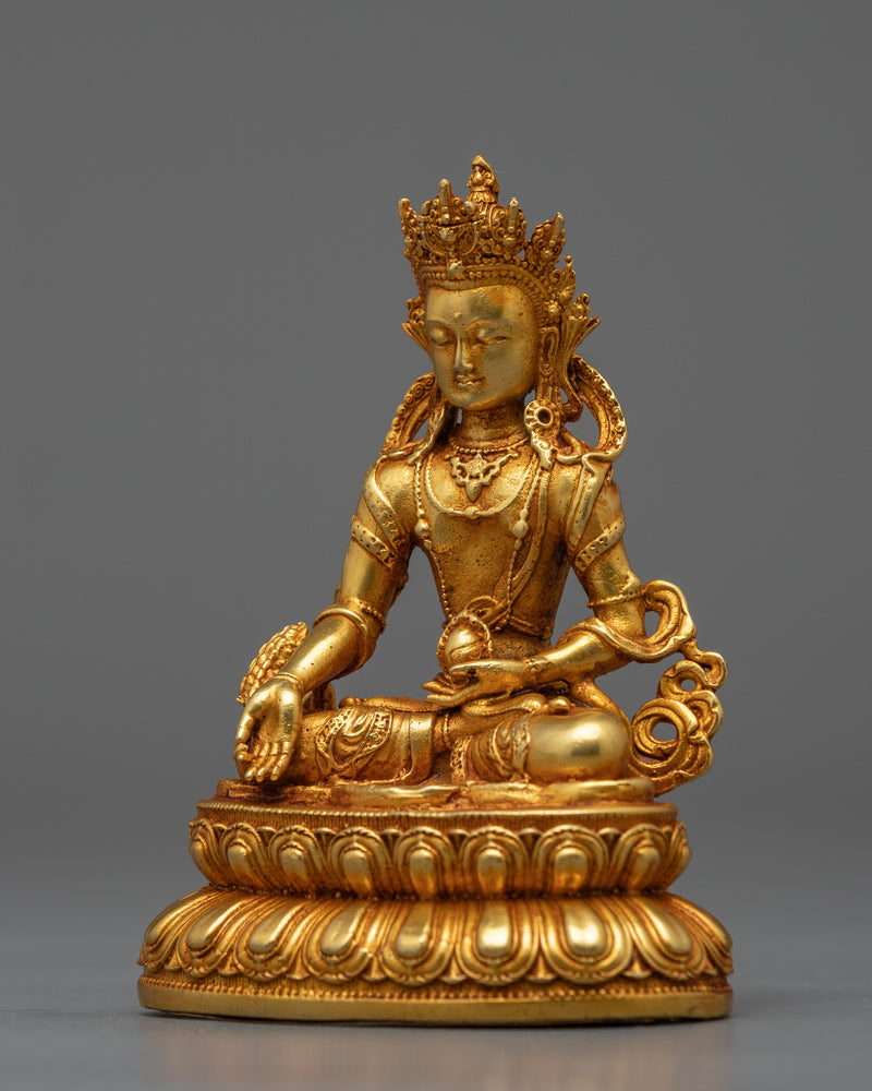 Kshitigarbha Bodhisattva Statue | Electro Gold Plated Symbol of Compassion and Protection