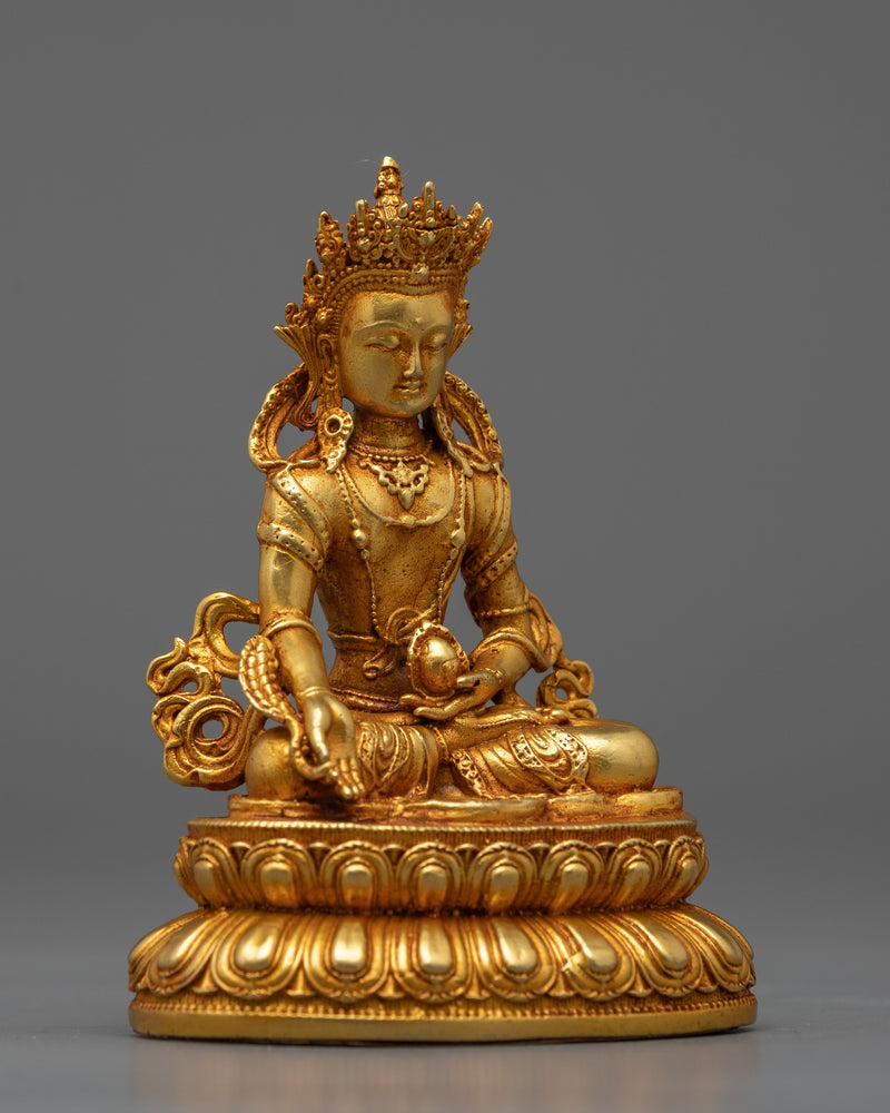 Kshitigarbha Bodhisattva Statue | Electro Gold Plated Symbol of Compassion and Protection