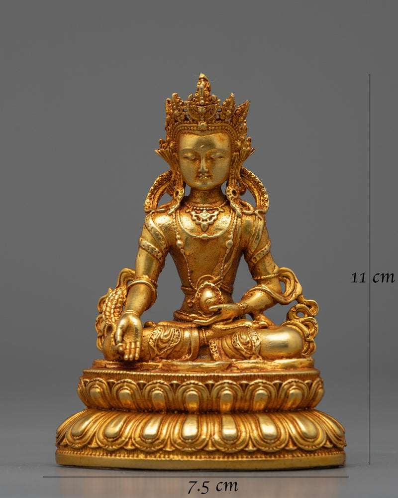 Kshitigarbha Bodhisattva Statue | Electro Gold Plated Symbol of Compassion and Protection