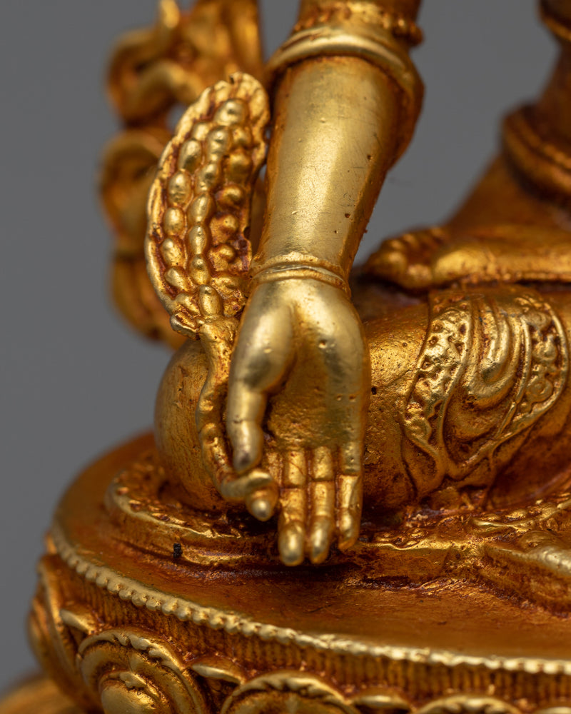 Kshitigarbha Bodhisattva Statue | Electro Gold Plated Symbol of Compassion and Protection