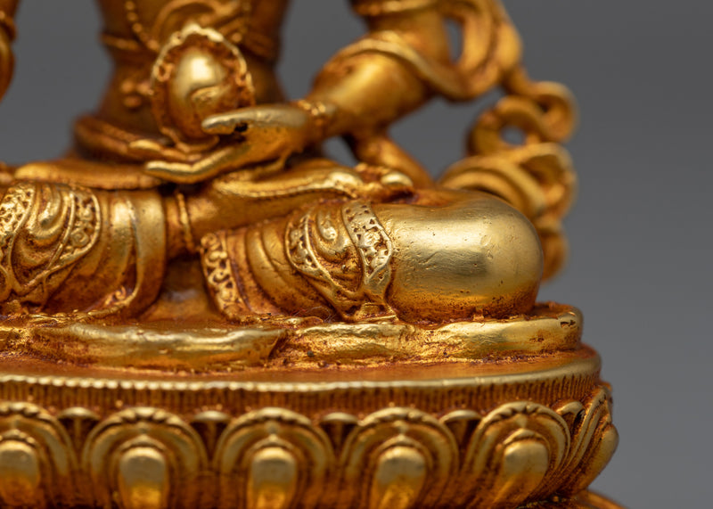 Kshitigarbha Bodhisattva Statue | Electro Gold Plated Symbol of Compassion and Protection