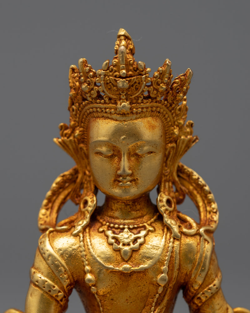 Kshitigarbha Bodhisattva Statue | Electro Gold Plated Symbol of Compassion and Protection