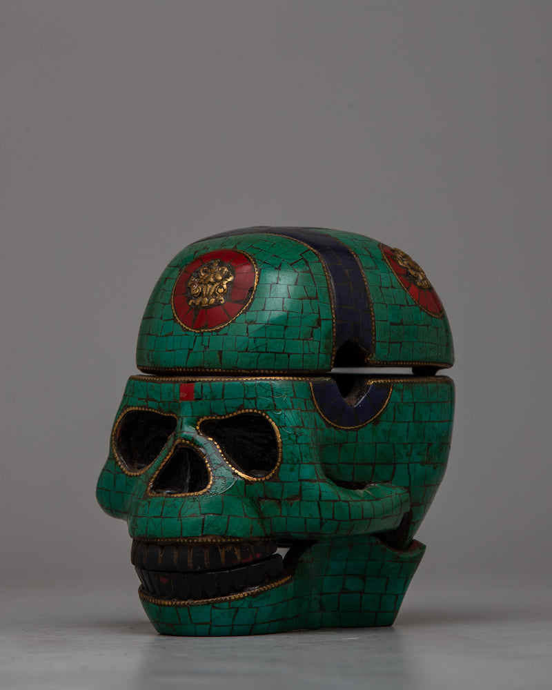 Intricately Carved Resin Skull | Showcasing Fine Attention to Detail