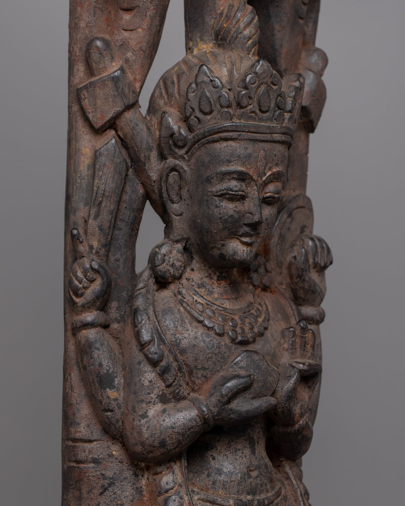 Indrani Wooden Roof Strut | Symbolizing the Grace and Strength of Ancient Beliefs