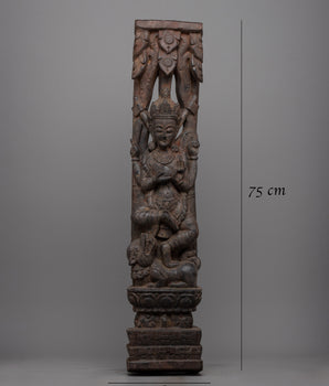 Indrani Wooden Roof Strut | Symbolizing the Grace and Strength of Ancient Beliefs