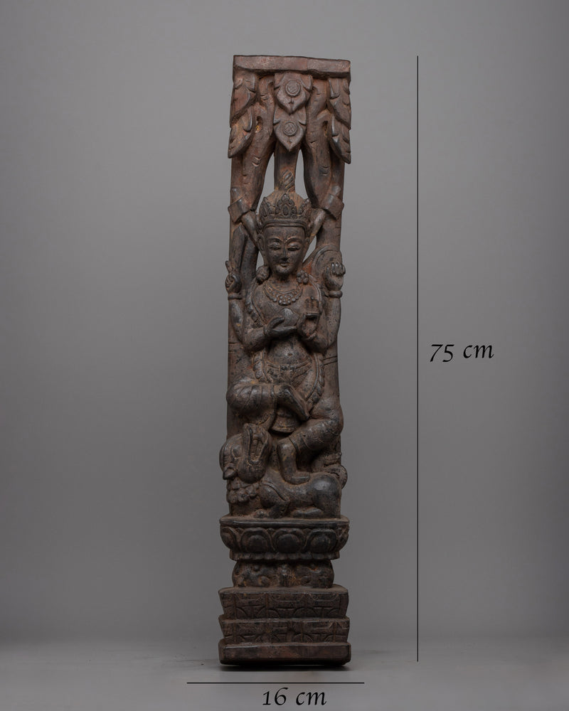 Indrani Wooden Roof Strut | Symbolizing the Grace and Strength of Ancient Beliefs