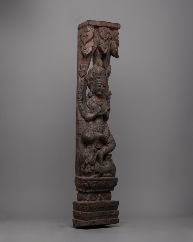 Indrani Wooden Roof Strut | Symbolizing the Grace and Strength of Ancient Beliefs