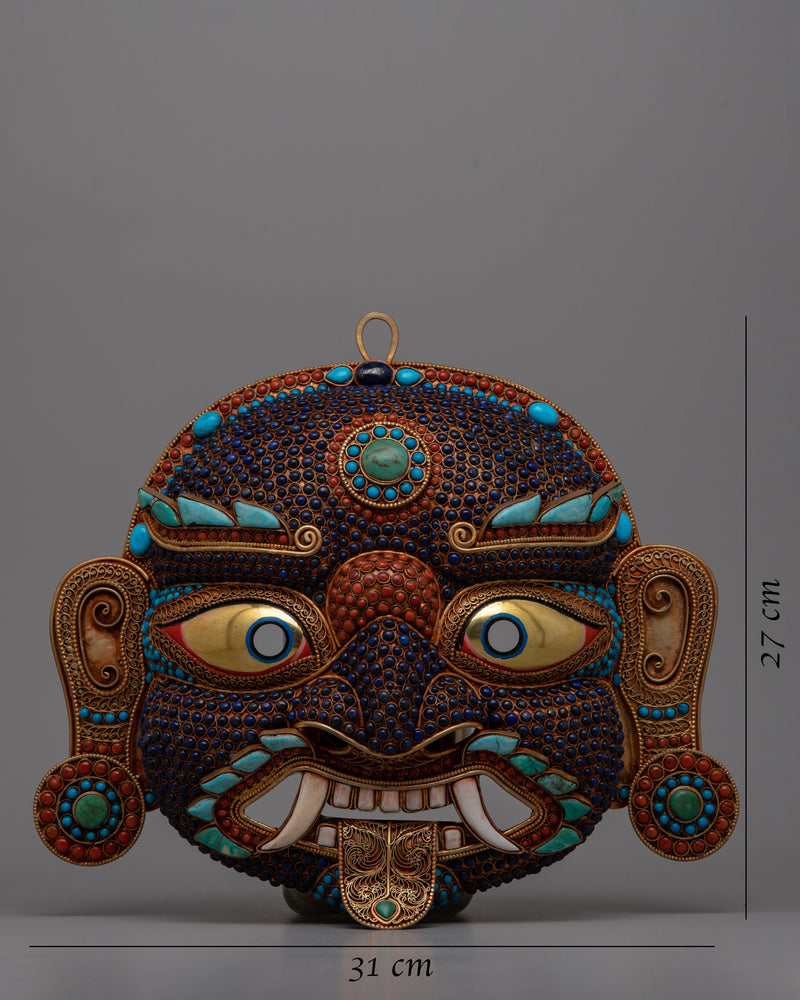 Copper Lakhe Mask | Handcrafted Artistry for Displays