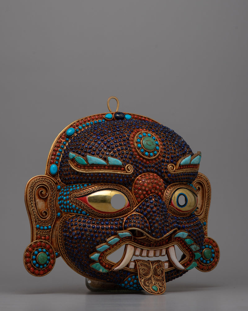 Copper Lakhe Mask | Handcrafted Artistry for Displays