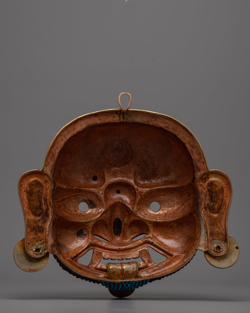 Copper Lakhe Mask | Handcrafted Artistry for Displays