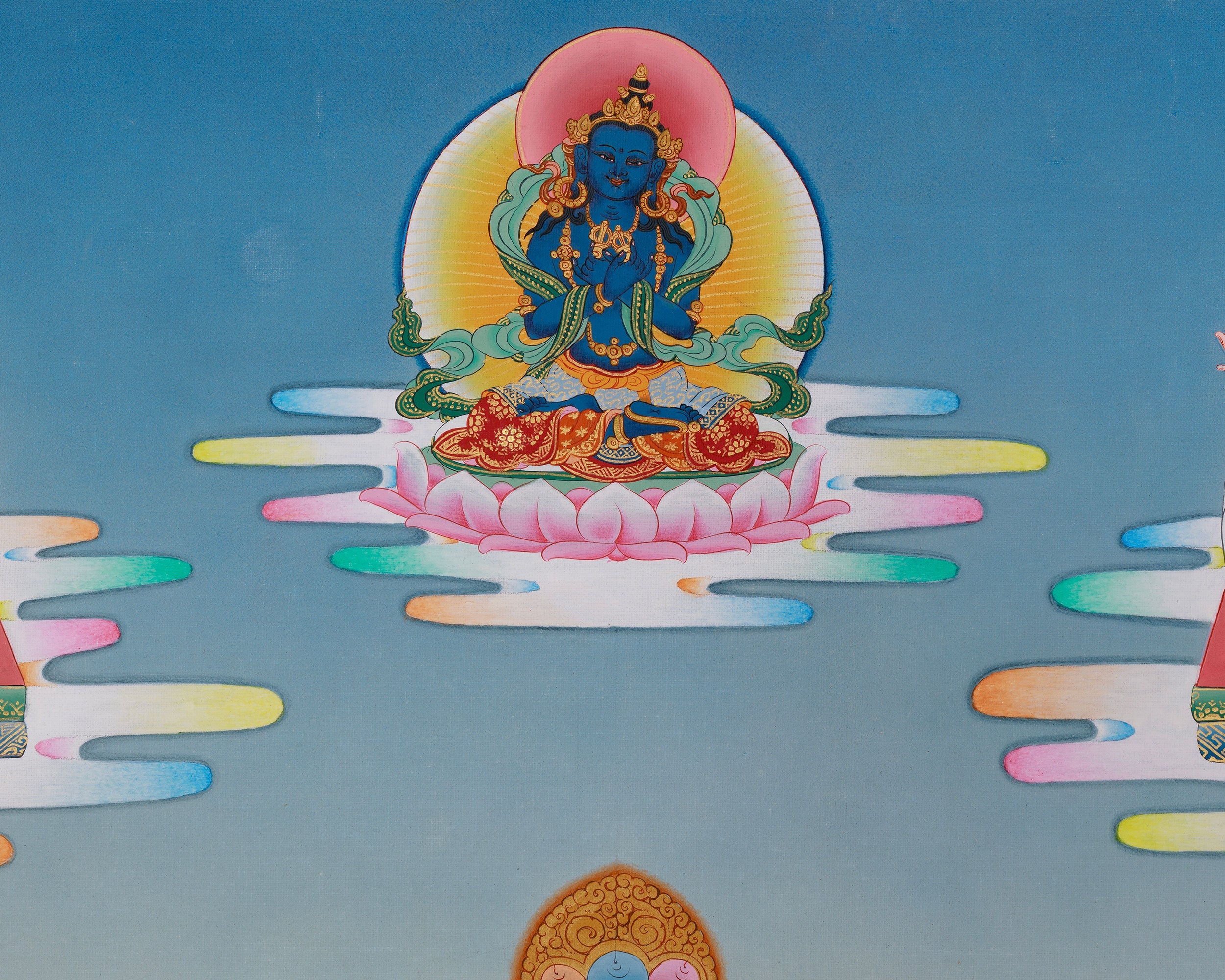 Traditional Thangka of Gompopa | Kagyu Lineage Master Buddhist Art