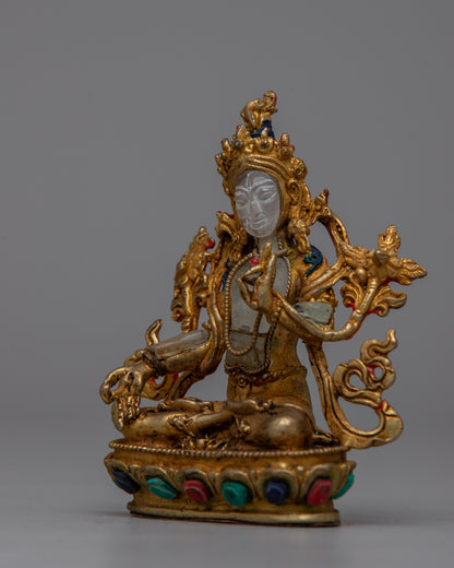 Small White Tara Statue | Graceful Representation of the Compassionate Tara