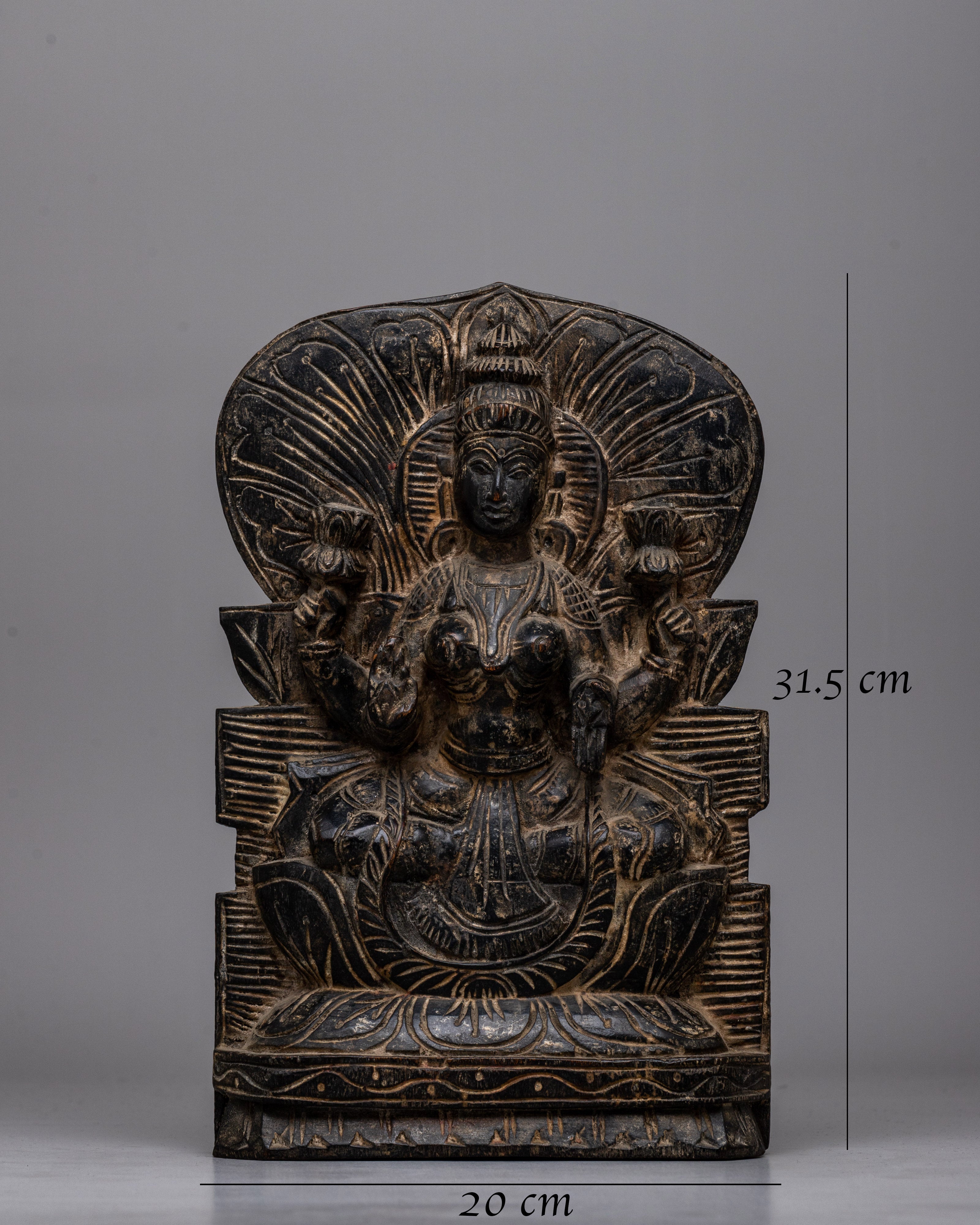 Vintage Goddess Brass Laxmi Statue | Perfect for Spiritual Decor and Wealth Attraction