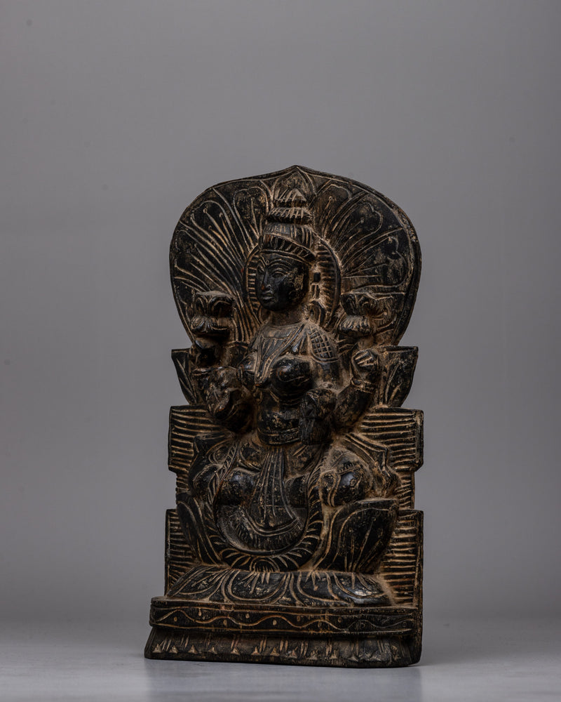 Vintage Goddess Brass Laxmi Statue | Perfect for Spiritual Decor and Wealth Attraction