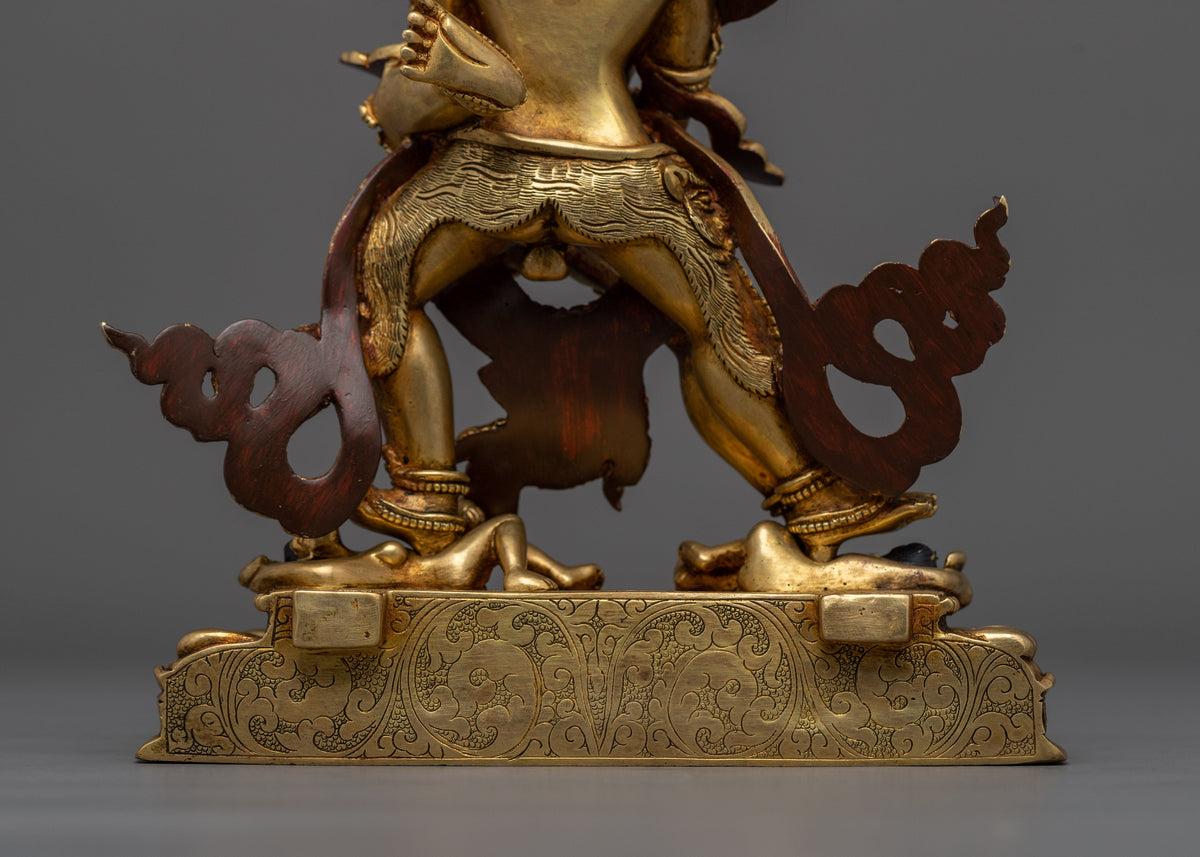 A Buddhist Deity Chakrasamvara Statue in Gold and Copper | Vajrayana Tantric Deity