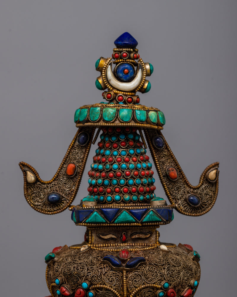 Premium Copper Stupa | Masterfully Crafted to Reflect the Divine Wisdom of Buddhist Tradition