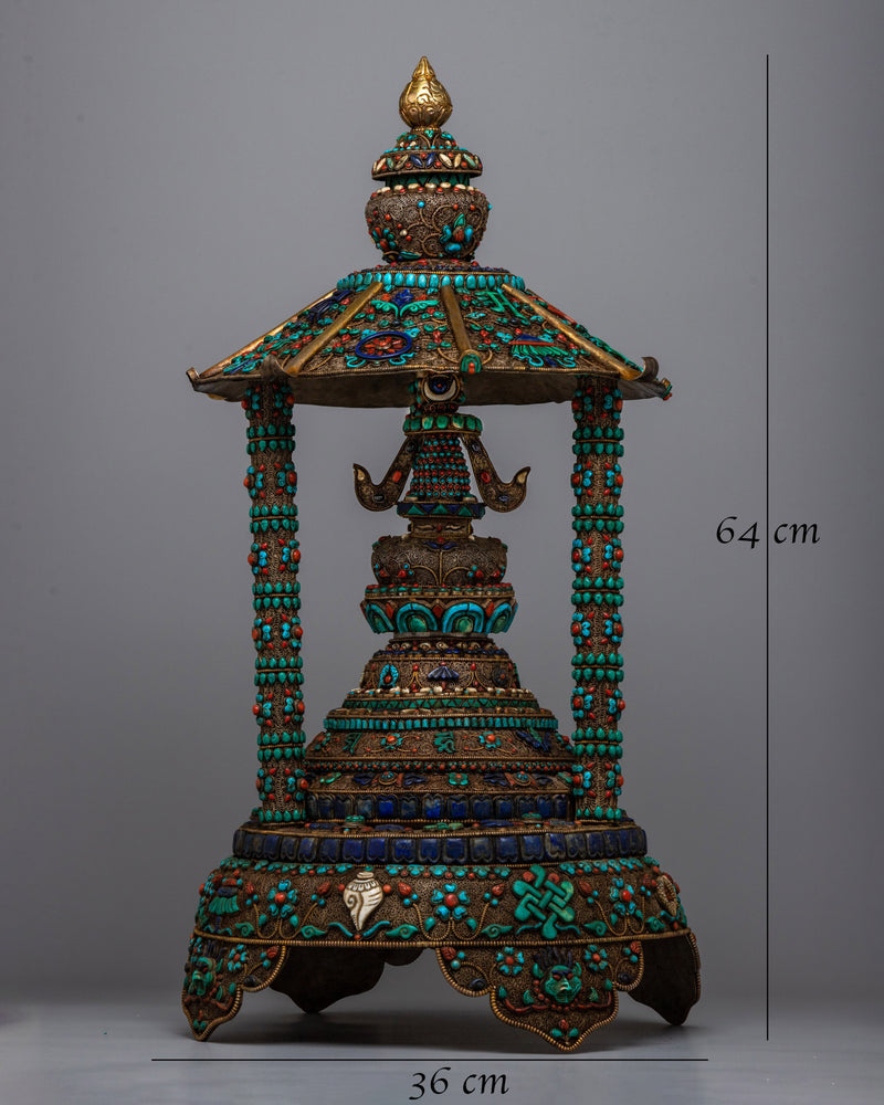 Premium Copper Stupa | Masterfully Crafted to Reflect the Divine Wisdom of Buddhist Tradition