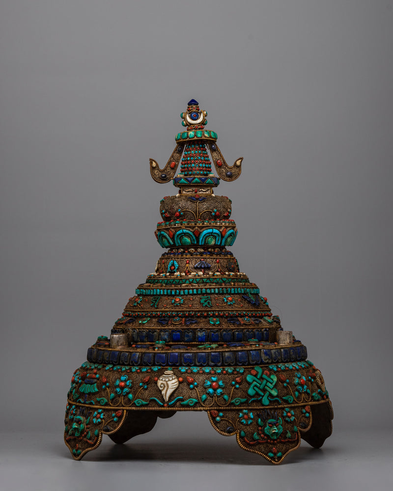 Premium Copper Stupa | Masterfully Crafted to Reflect the Divine Wisdom of Buddhist Tradition