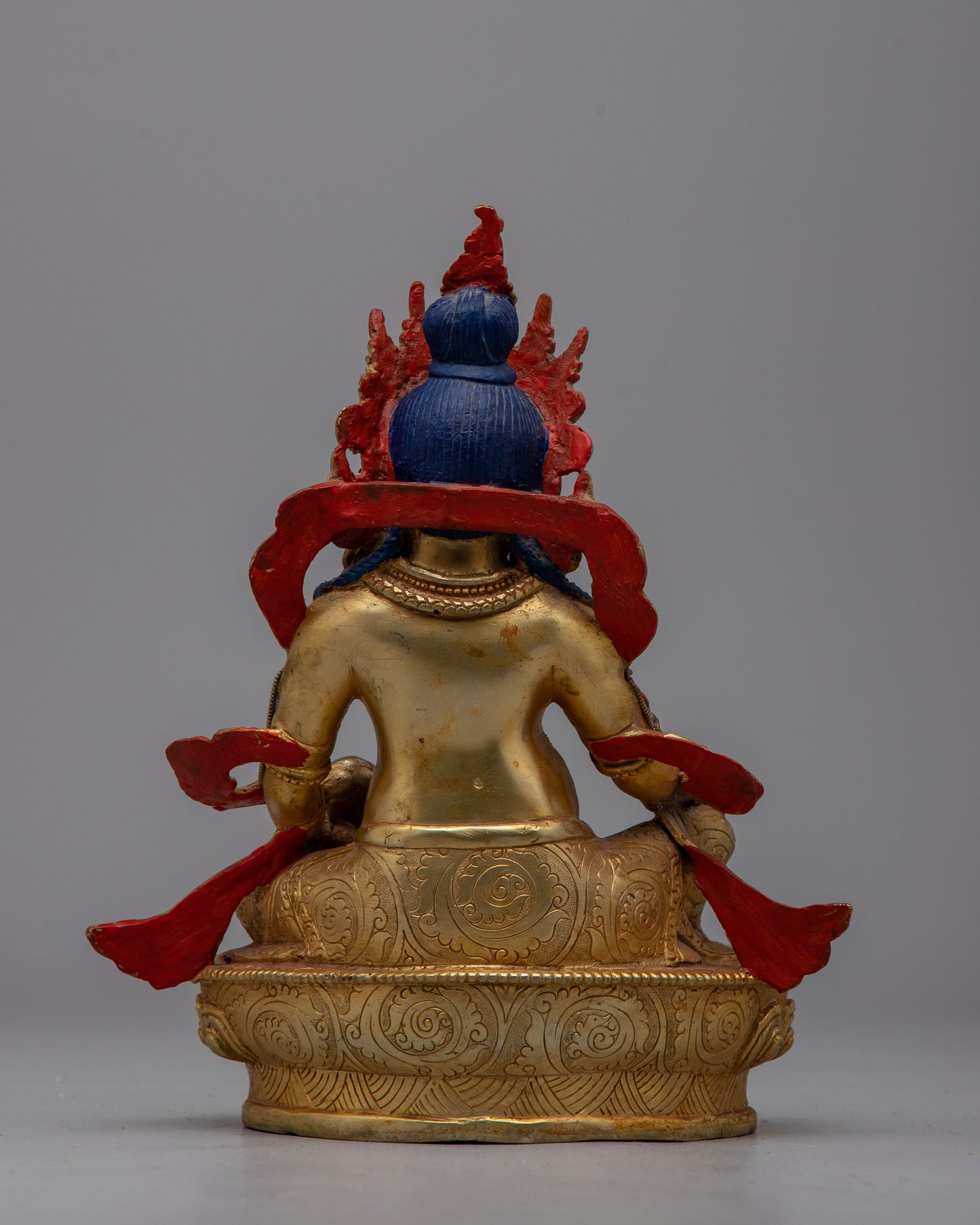 Dzambhala Lapis Lazuli Statue | Embodying Prosperity and Divine Blessings in Tibetan Buddhist Traditio