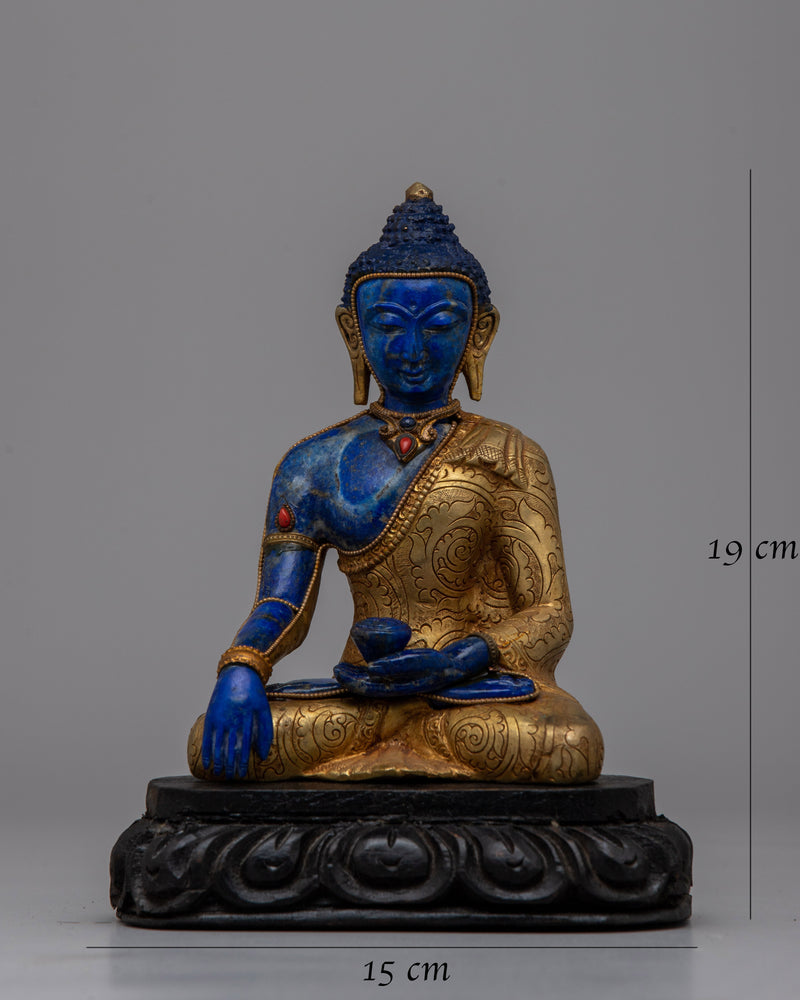 Shakyamui Lapis Lazuli Buddha Statue | Crafted from Lapis Lazuli, Radiating Peace and Wisdom