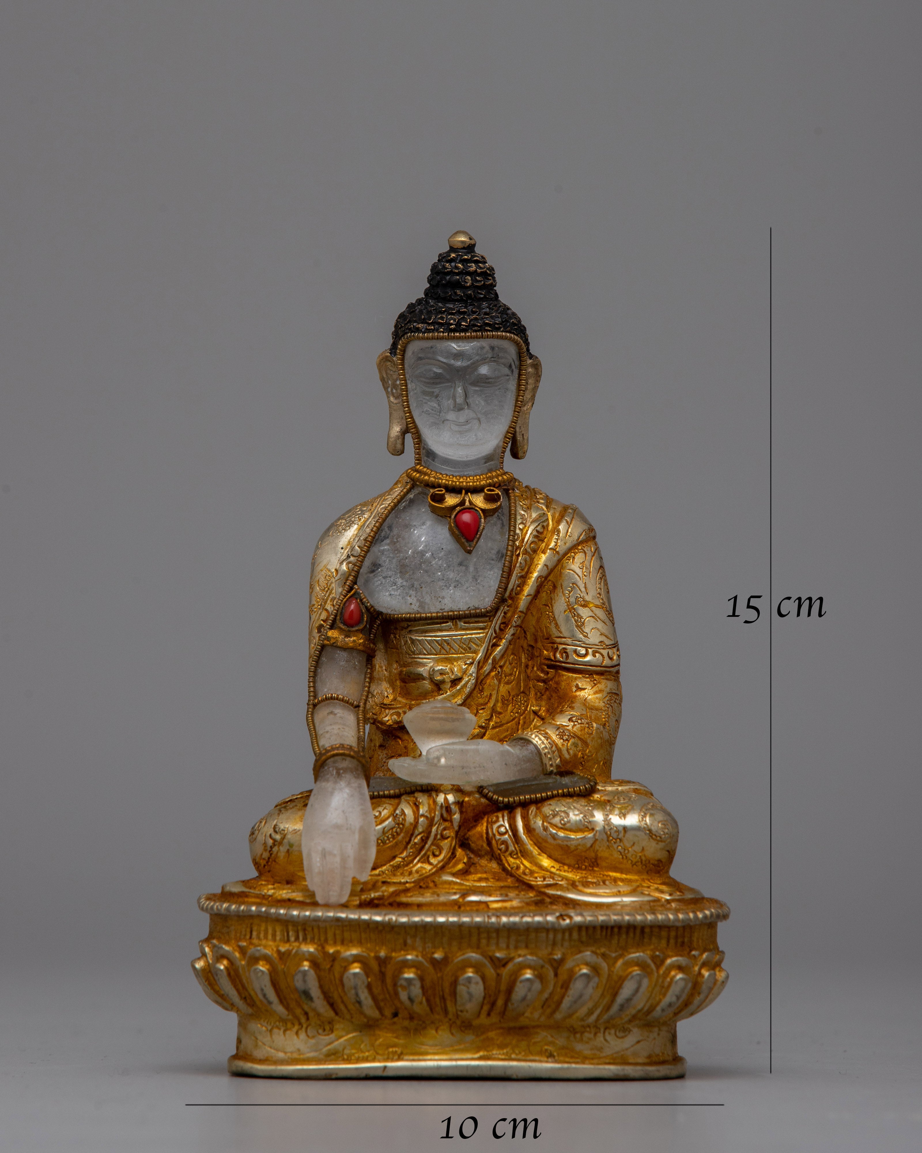 Shakyamuni Crystal Buddha Statue | Crafted from Crystal, Radiating Peace and Wisdom in Buddhist Tradition
