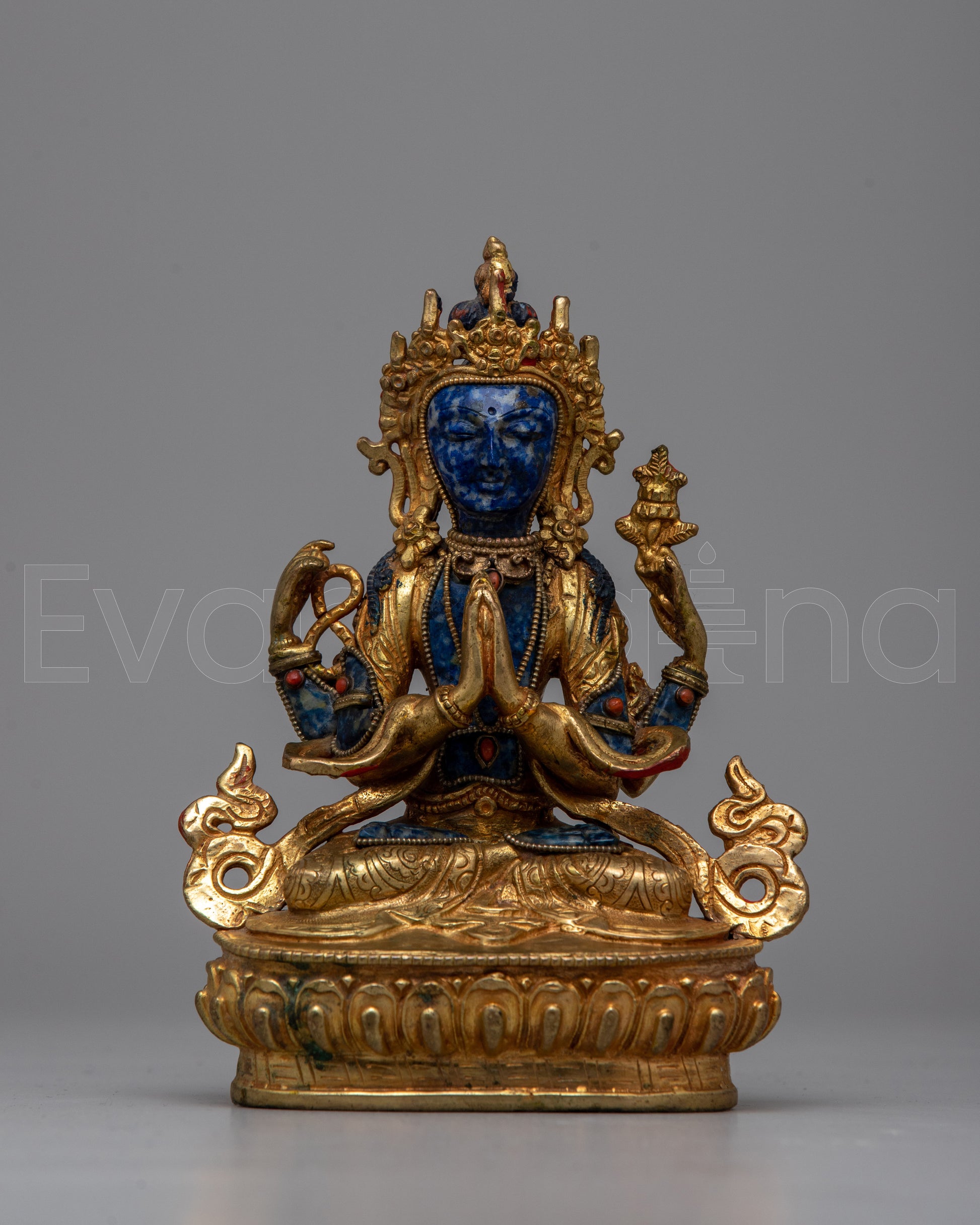 Chenresig Blue Lapis Statue