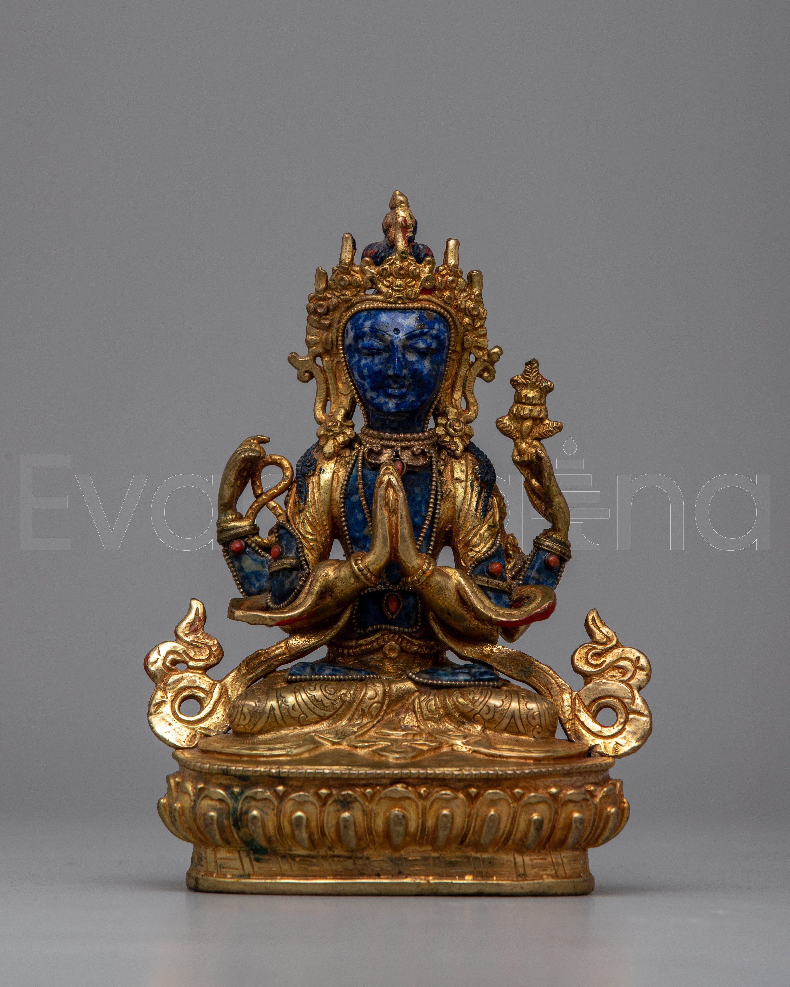 Chenresig Blue Lapis Statue