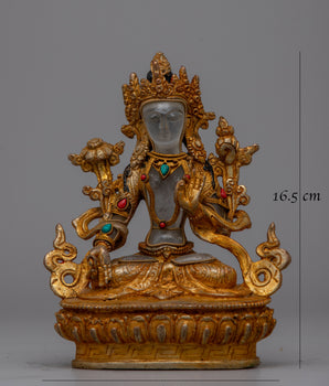 Crystal Tara Statue of White Tara |  Embracing the Serene and Healing Energy of White Tara