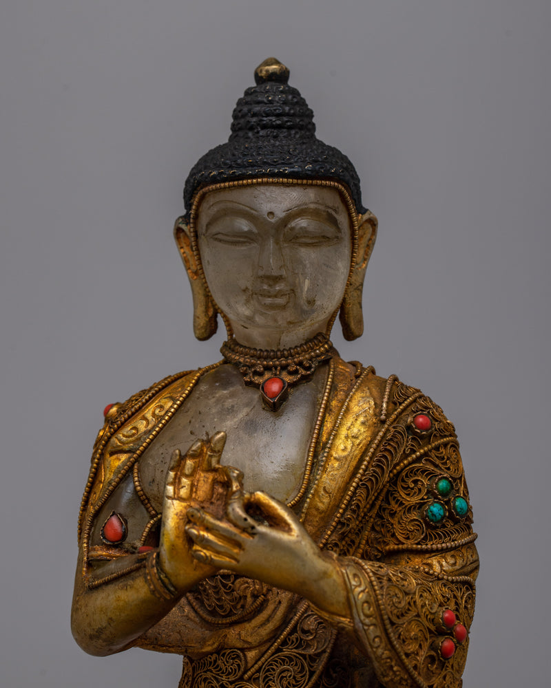 Vairocana Buddha Crystal Statue | Radiating the Spiritual Illumination and Clarity of Vairocana Buddha