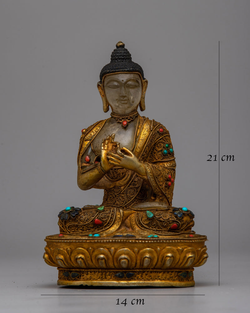 Vairocana Buddha Crystal Statue | Radiating the Spiritual Illumination and Clarity of Vairocana Buddha