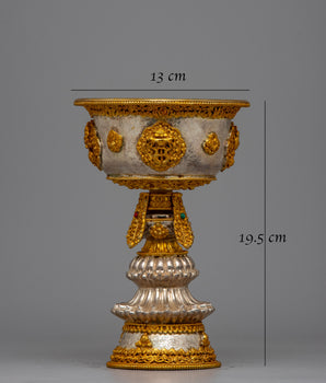 Silver Butter Lamp Set | Traditional Tibetan Buddhist Offering