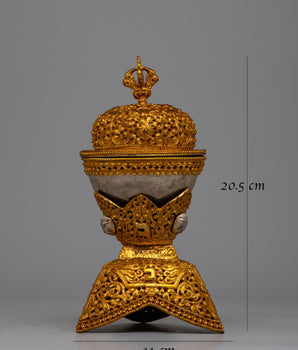Tibetan Kapala Skull Cup Set | Handcrafted Tantric Meditation Ritual Cups