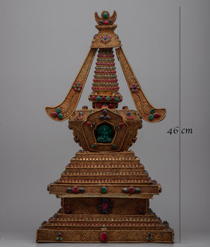 Authentic Handcrafted Copper Stupa  | Exquisite Symbol of Spiritual Ascension and Enlightenment