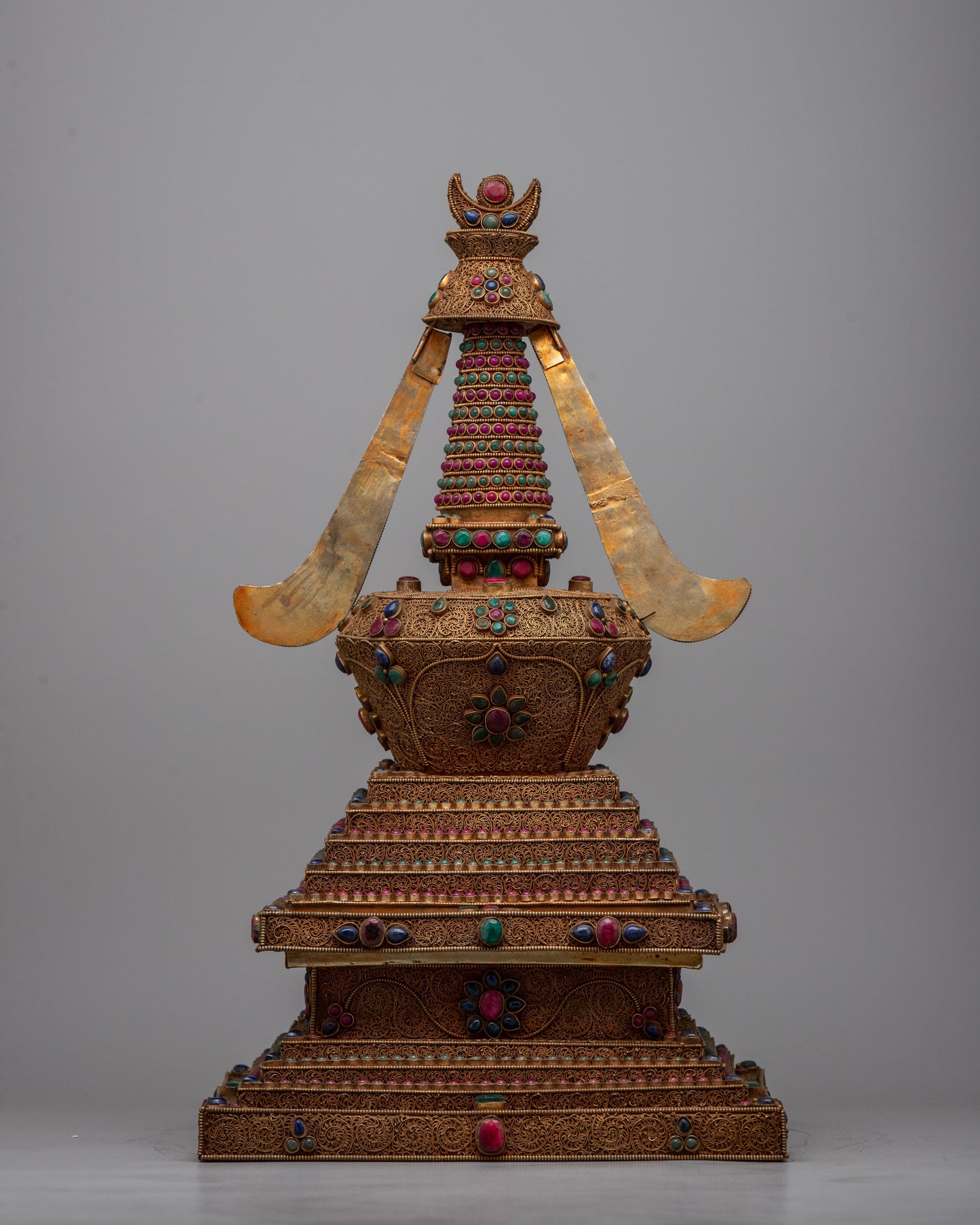 Authentic Handcrafted Copper Stupa  | Exquisite Symbol of Spiritual Ascension and Enlightenment