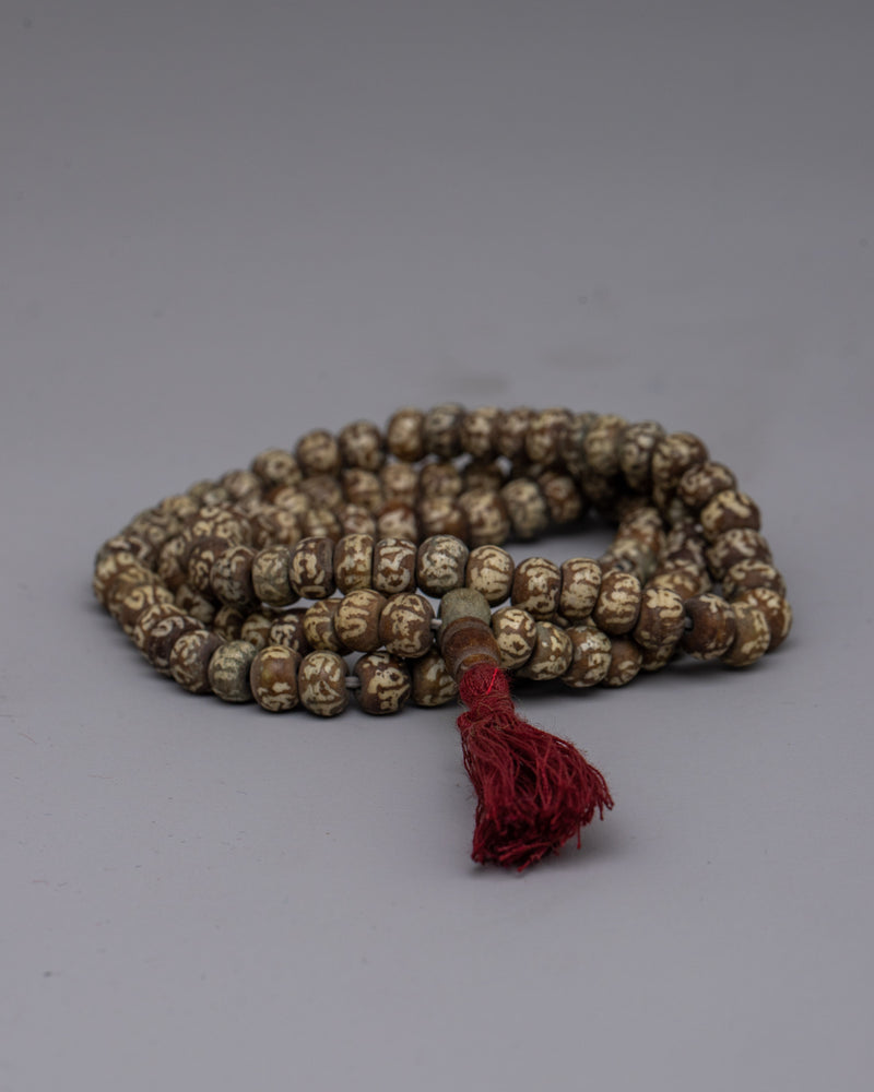 White Bone Mala Beads | Handcrafted Tibetan Buddhist Meditation Necklace