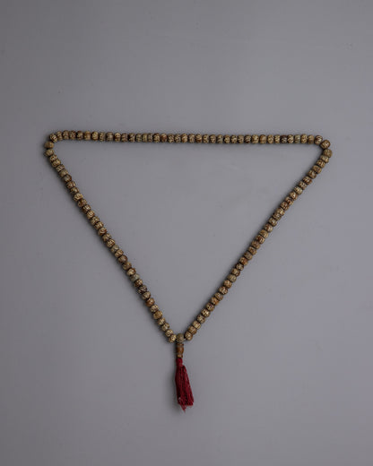 White Bone Mala Beads | Handcrafted Tibetan Buddhist Meditation Necklace