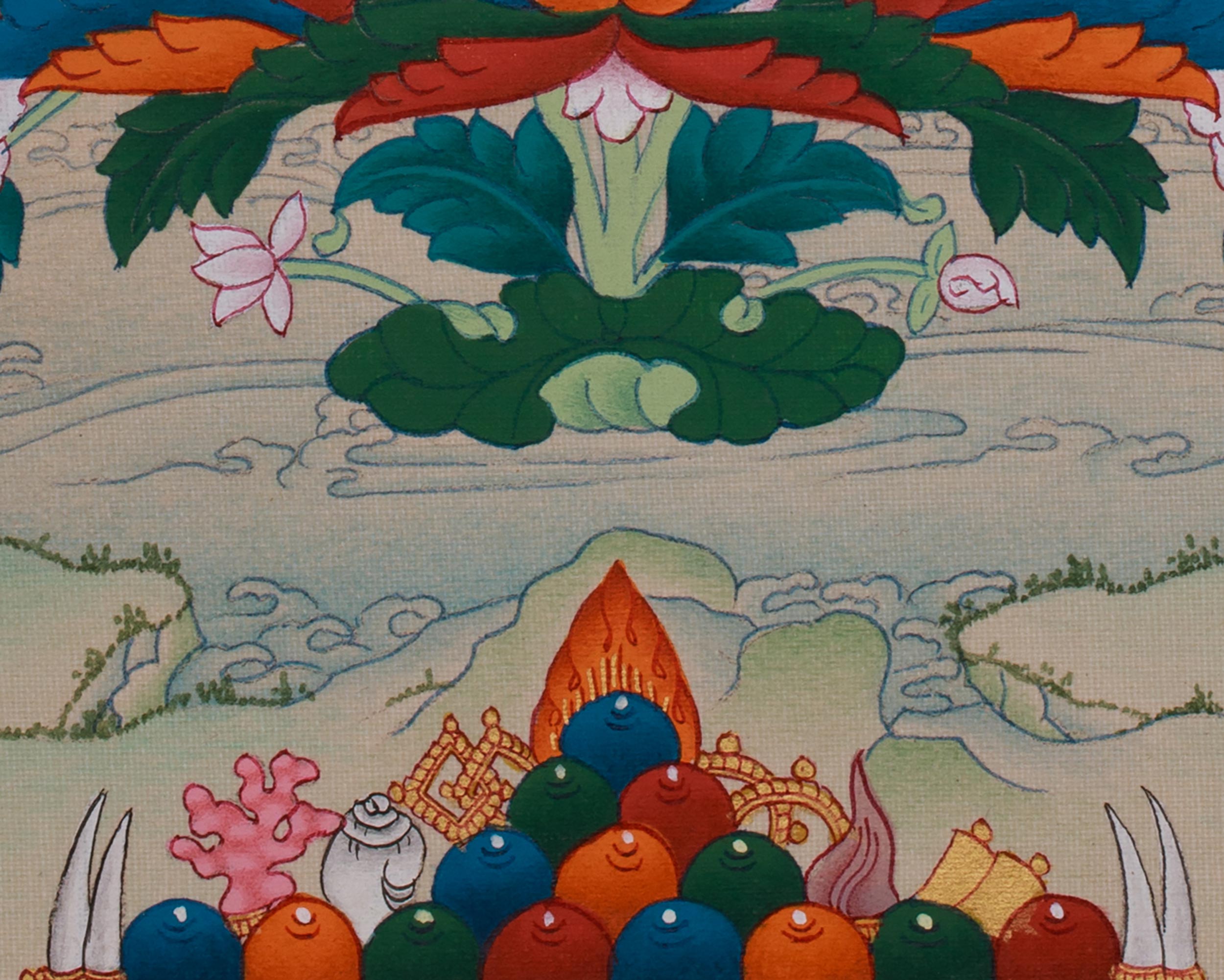 Himalayan Artwork of Guru Rinpoche | Spiritual Teacher | Enlightened Wisdom
