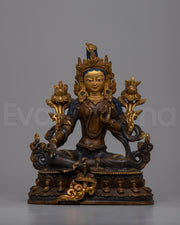 Copper Statue of Green Tara