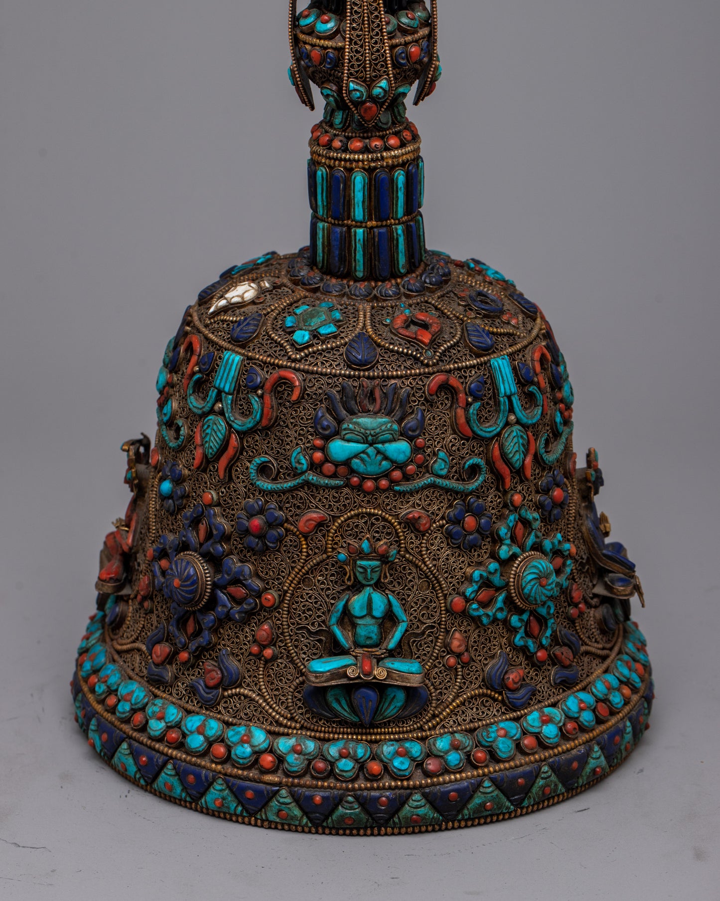 Tibetan Filigree Bell | Ritual Instrument with Ornamental Metalwork