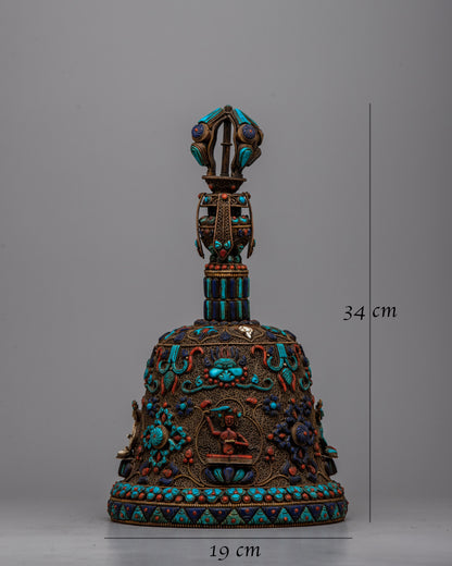 Tibetan Filigree Bell | Ritual Instrument with Ornamental Metalwork