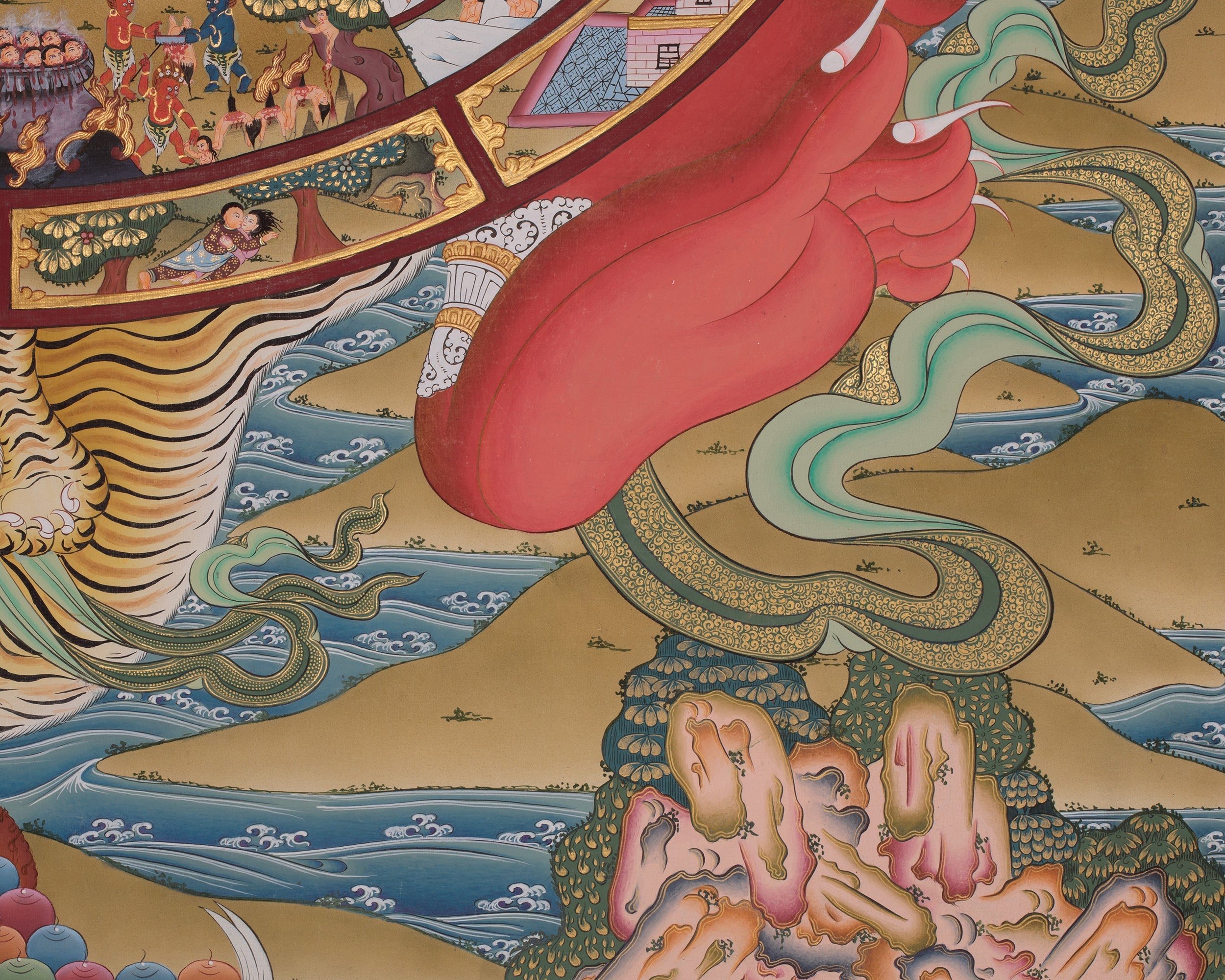 Samsara Wheel of Life Thangka | Tibetan Buddhist Painting of Karma and Rebirth