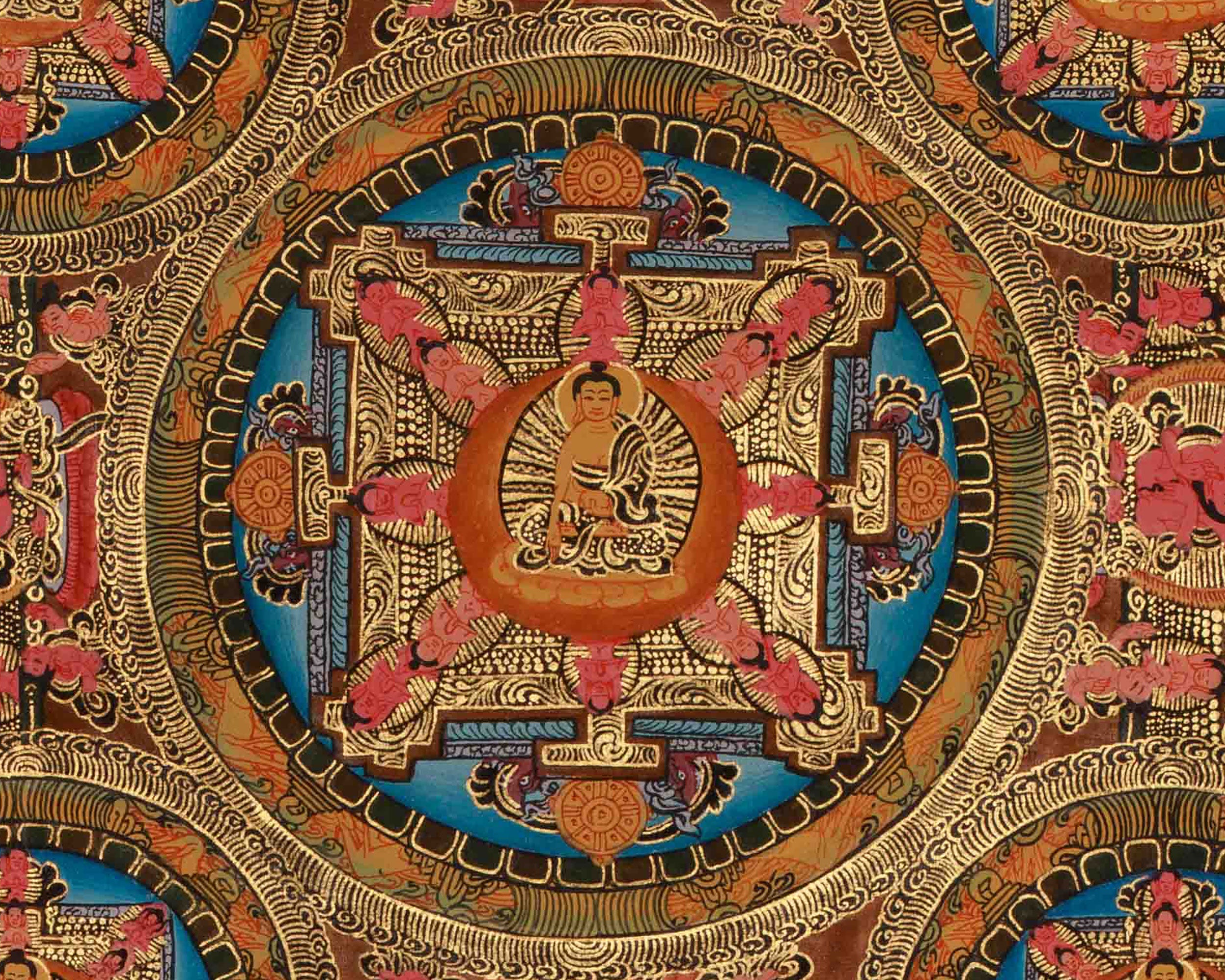 Divine Buddha Mandala Artwork | A Radiant Mandala Reflecting Wisdom, Compassion, and Peace | Meditation Altar