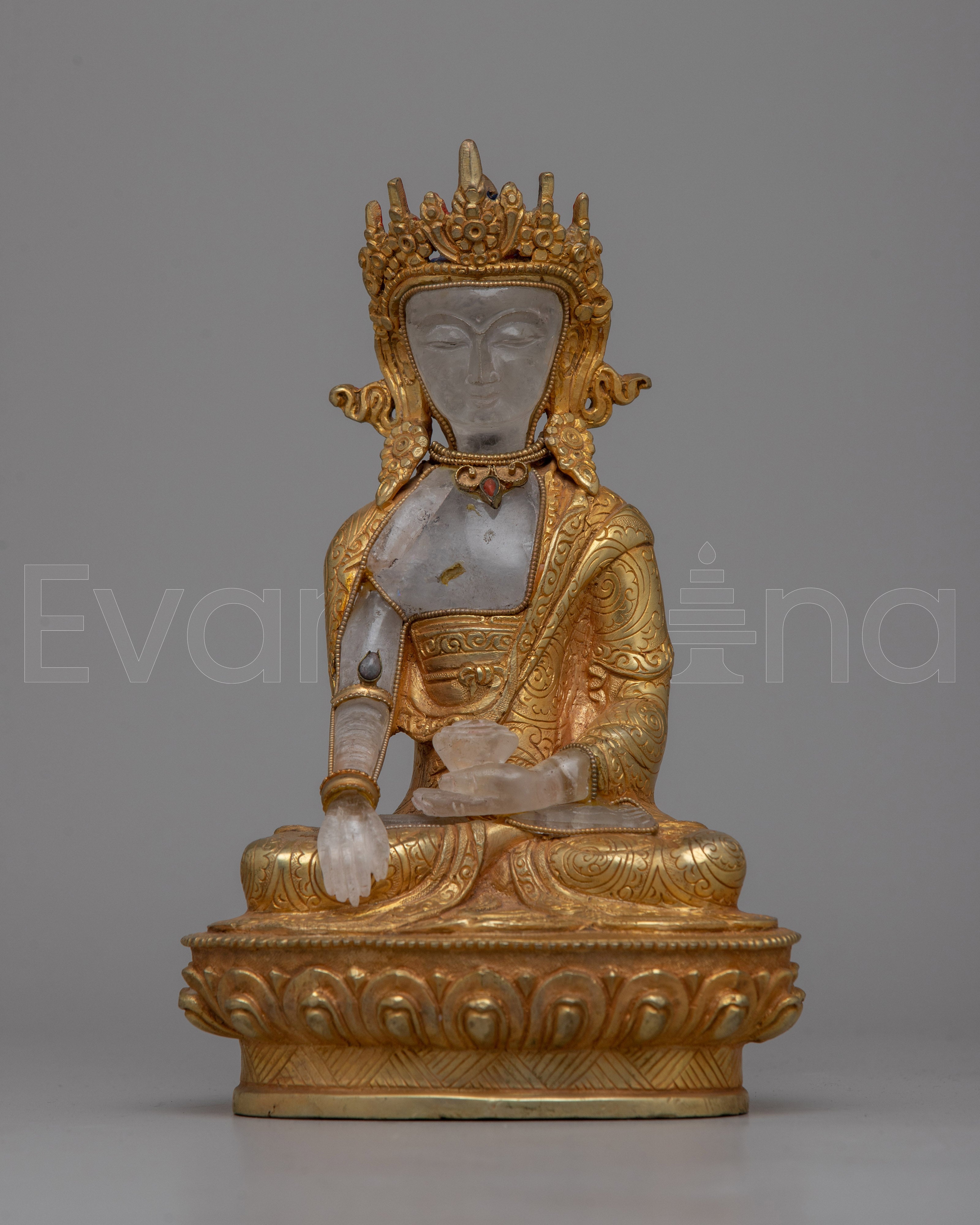 Shakyamuni Buddha Crystal Statue
