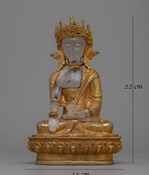 Shakyamuni Buddha Crystal Statue | Tibetan Buddhist Enlightenment Figurin
