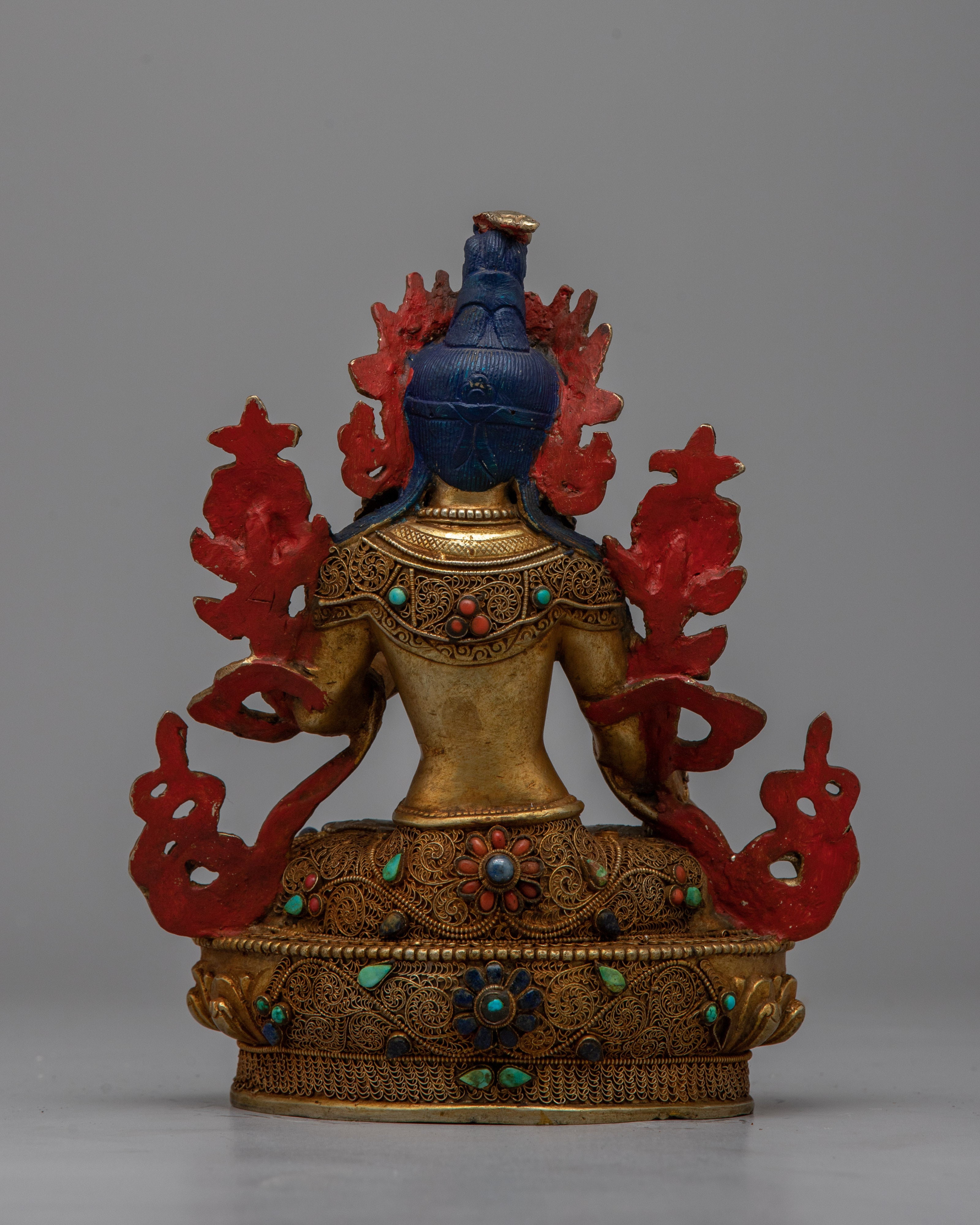 White Tara Statue Crystal | Buddhist Sculpture for Meditation and Sacred Spaces