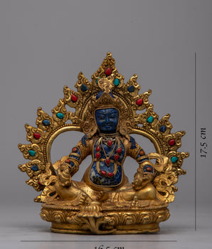 Lapis lazuli Dzambhala Statue | Buddhist God of Prosperity Figurine
